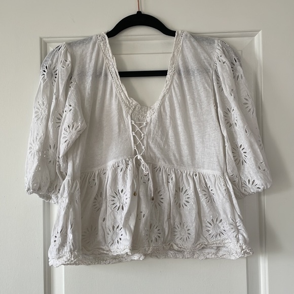 Free People Eyelet & Lace Sweeter Side Top - Picture 7 of 16